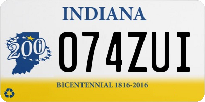 IN license plate 074ZUI