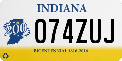 IN license plate 074ZUJ
