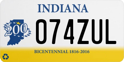 IN license plate 074ZUL