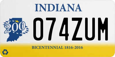 IN license plate 074ZUM