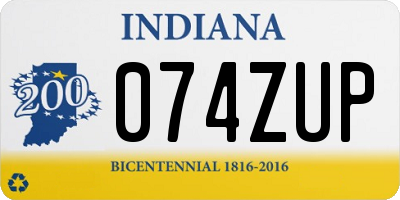 IN license plate 074ZUP