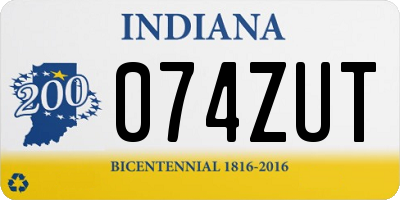 IN license plate 074ZUT