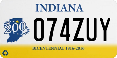 IN license plate 074ZUY
