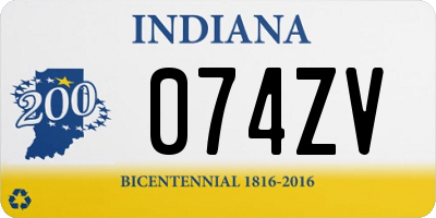 IN license plate 074ZV