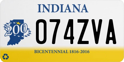 IN license plate 074ZVA