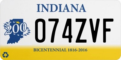 IN license plate 074ZVF