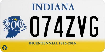 IN license plate 074ZVG