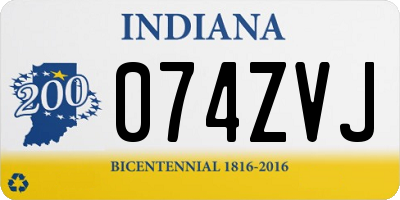 IN license plate 074ZVJ