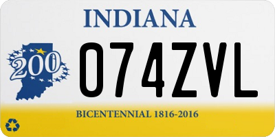 IN license plate 074ZVL