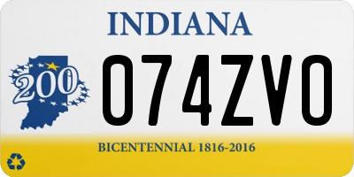 IN license plate 074ZVO