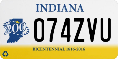IN license plate 074ZVU