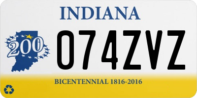 IN license plate 074ZVZ