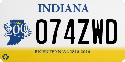 IN license plate 074ZWD