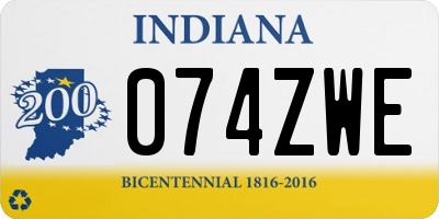 IN license plate 074ZWE