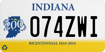 IN license plate 074ZWI