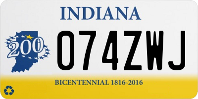 IN license plate 074ZWJ