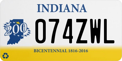 IN license plate 074ZWL