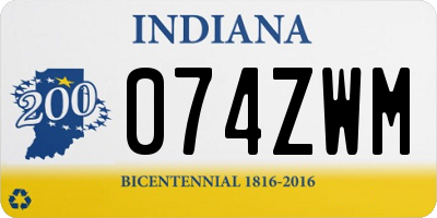 IN license plate 074ZWM