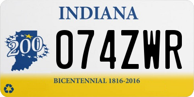 IN license plate 074ZWR