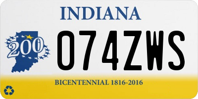 IN license plate 074ZWS