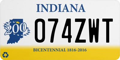 IN license plate 074ZWT