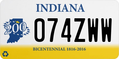 IN license plate 074ZWW