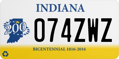 IN license plate 074ZWZ