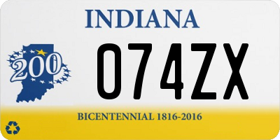 IN license plate 074ZX