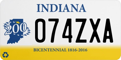 IN license plate 074ZXA