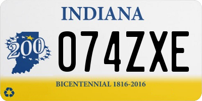 IN license plate 074ZXE