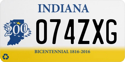 IN license plate 074ZXG
