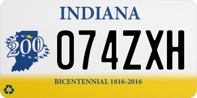 IN license plate 074ZXH