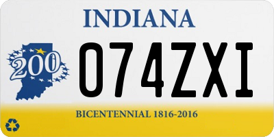 IN license plate 074ZXI