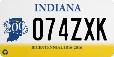 IN license plate 074ZXK