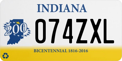 IN license plate 074ZXL
