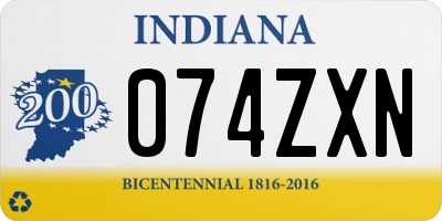IN license plate 074ZXN