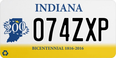 IN license plate 074ZXP
