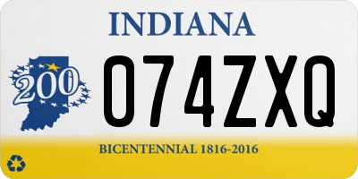 IN license plate 074ZXQ