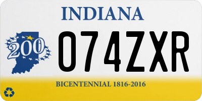 IN license plate 074ZXR