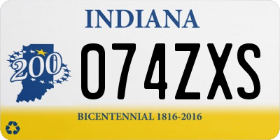 IN license plate 074ZXS