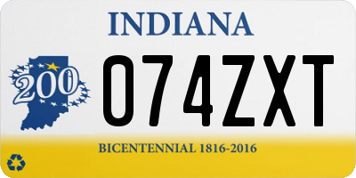 IN license plate 074ZXT
