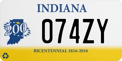 IN license plate 074ZY