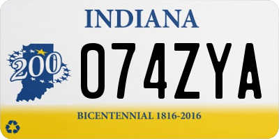IN license plate 074ZYA