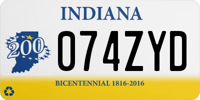 IN license plate 074ZYD