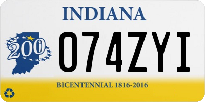 IN license plate 074ZYI