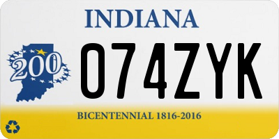 IN license plate 074ZYK