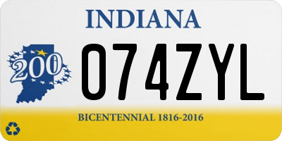 IN license plate 074ZYL