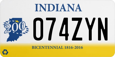 IN license plate 074ZYN