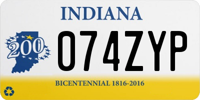 IN license plate 074ZYP