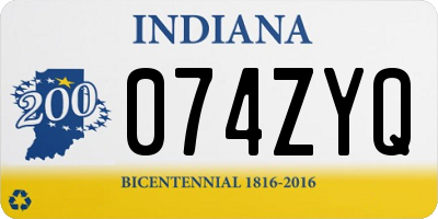 IN license plate 074ZYQ